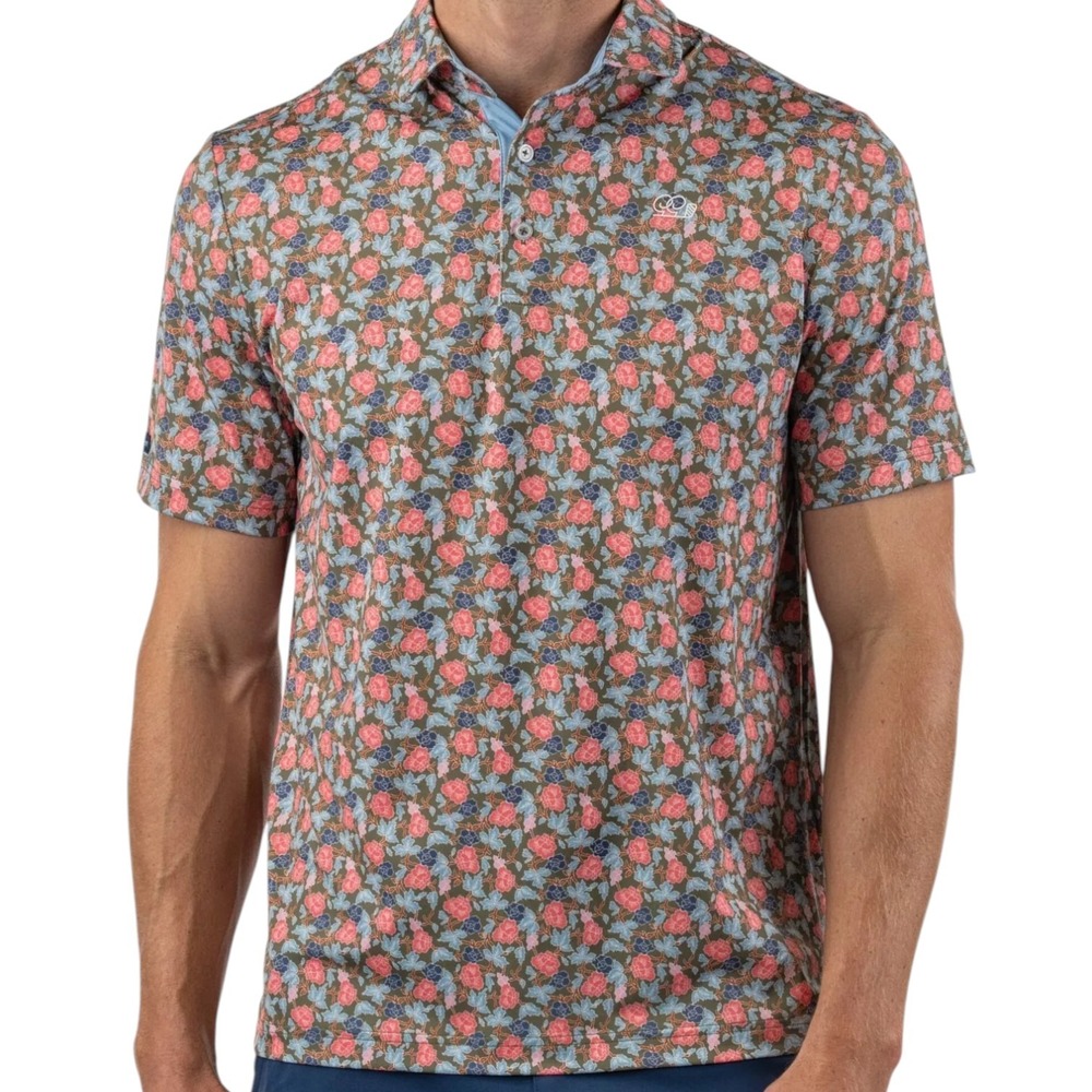 Good Good Golf Polo Shirt Mens XL Through The‎ Green Floral Performance NEW